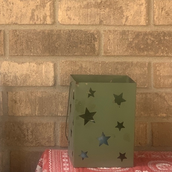 None Other - Starry Green Metal Lantern